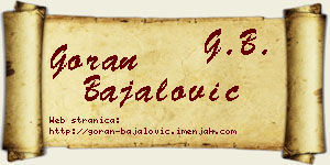 Goran Bajalović vizit kartica